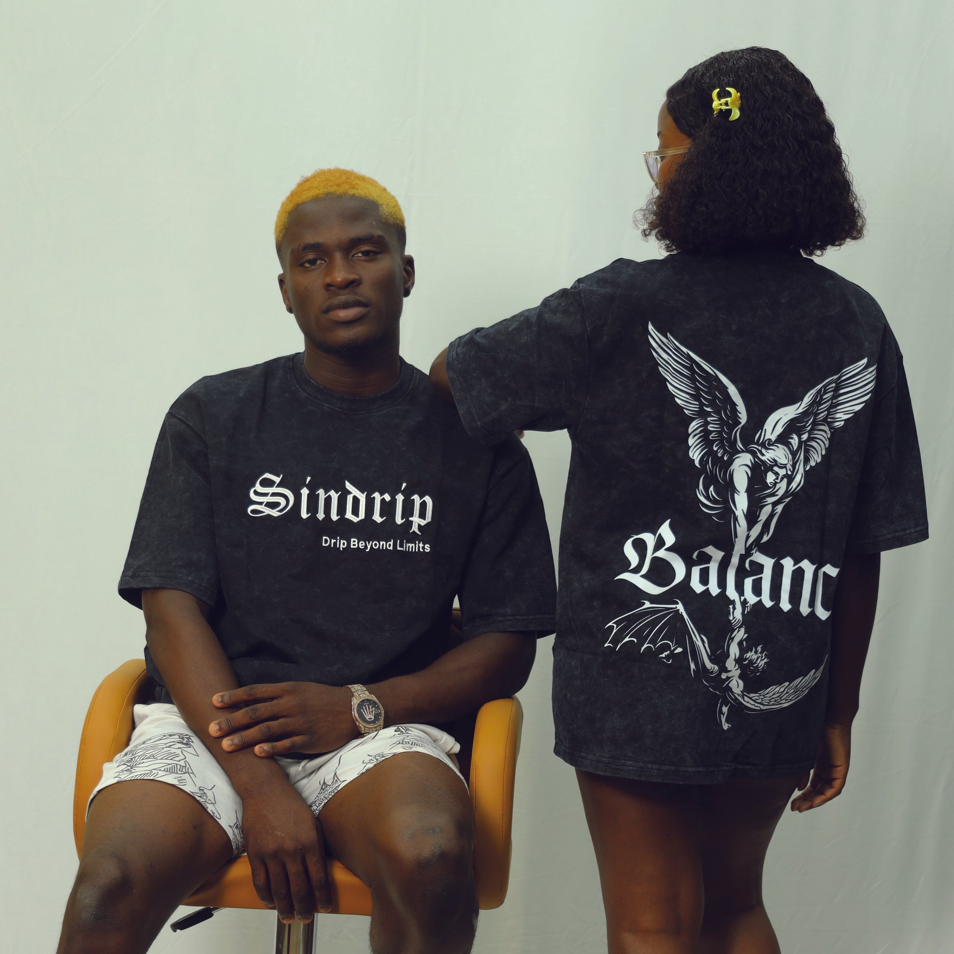 Sindrip Signature Oversized Tee – Black Acid Wash