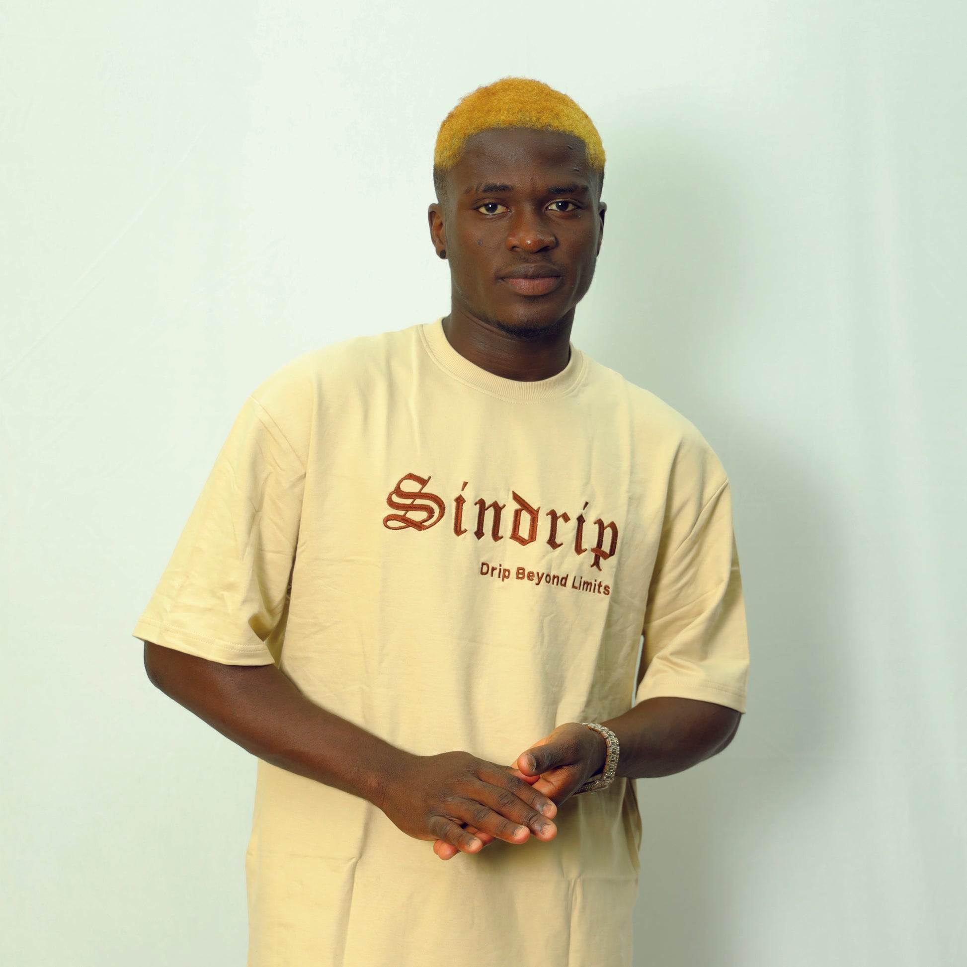 Sindrip Signature Oversized Tee – Sandstone Beige