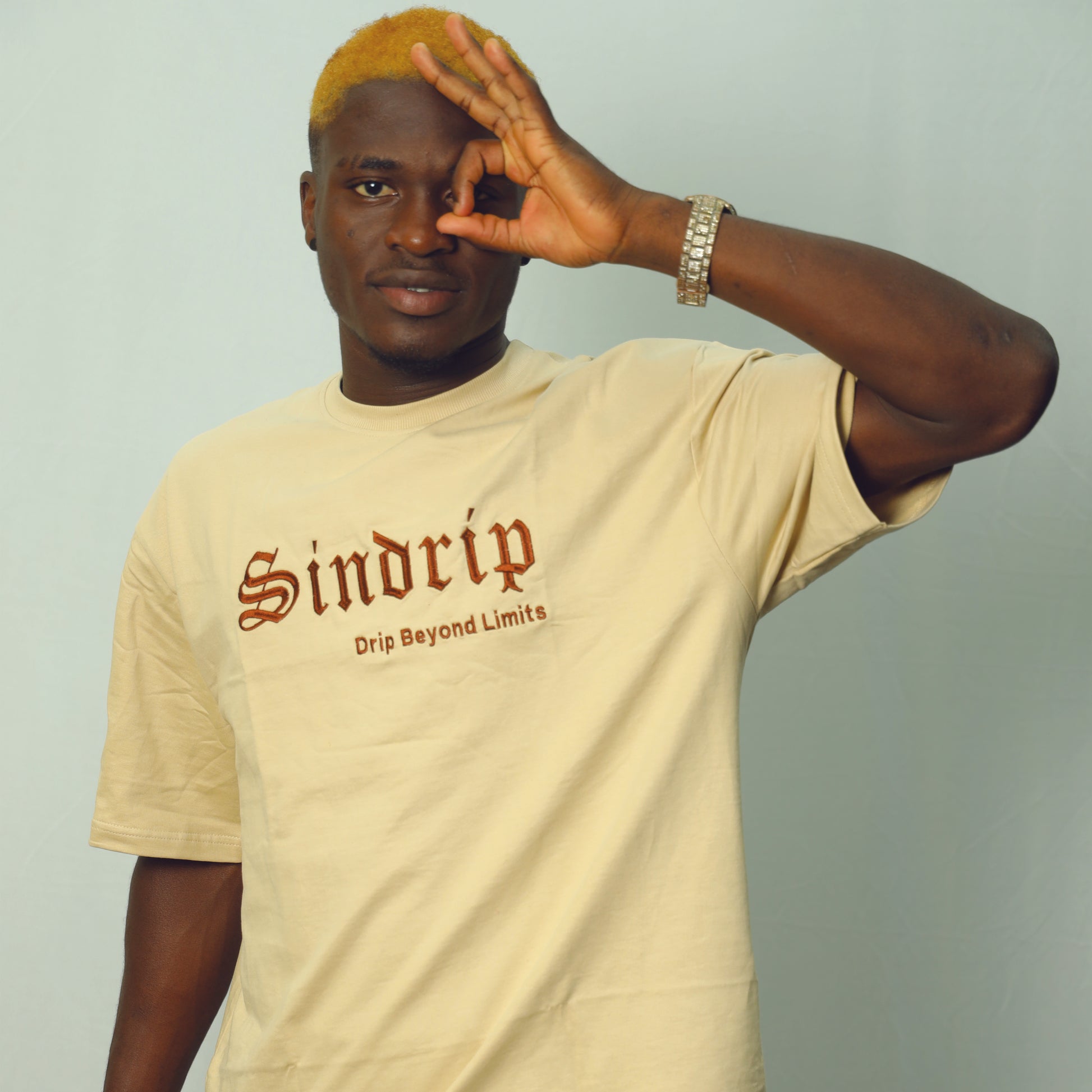 Sindrip Signature Oversized Tee – Sandstone Beige