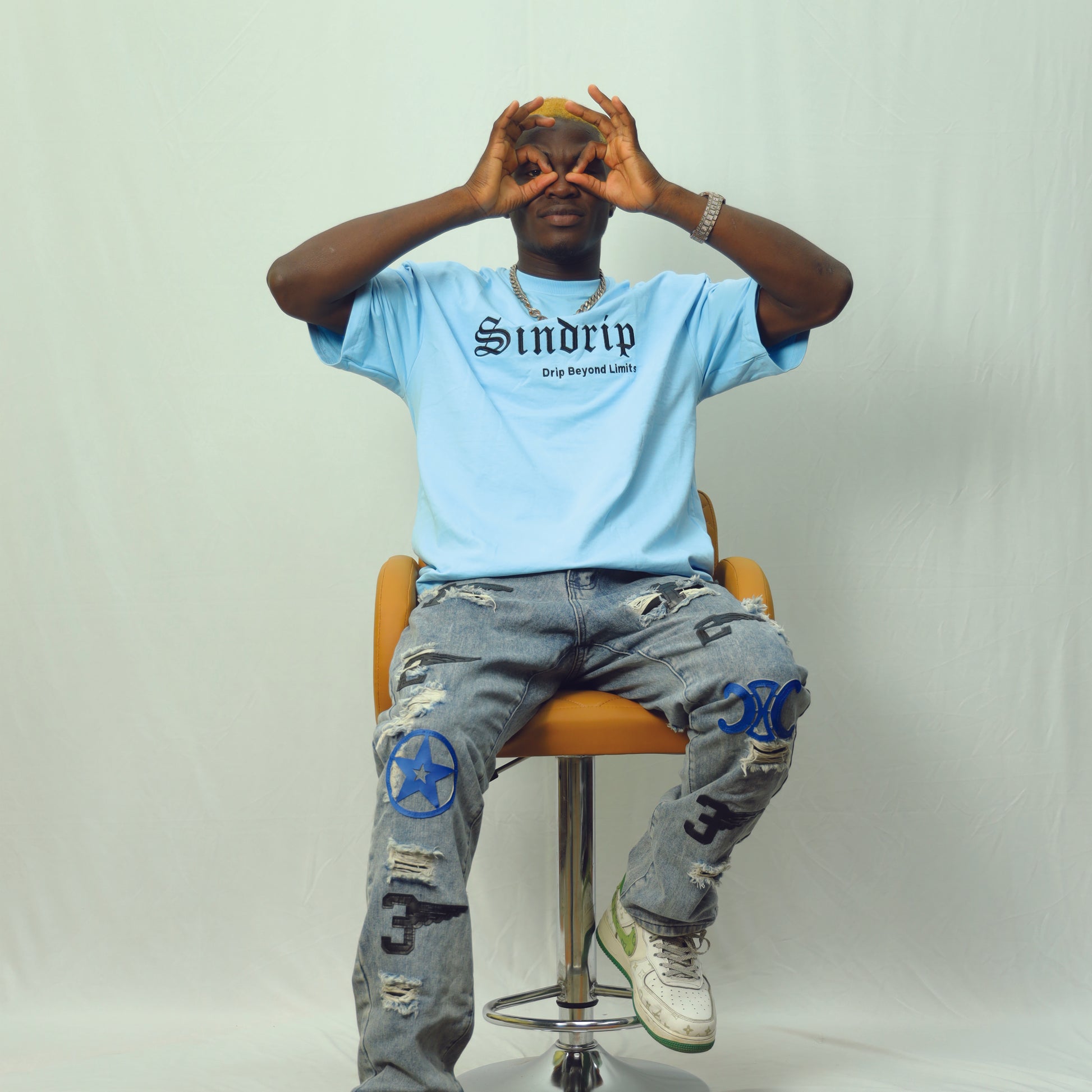 Sindrip Signature Oversized Tee – Glacier Blue