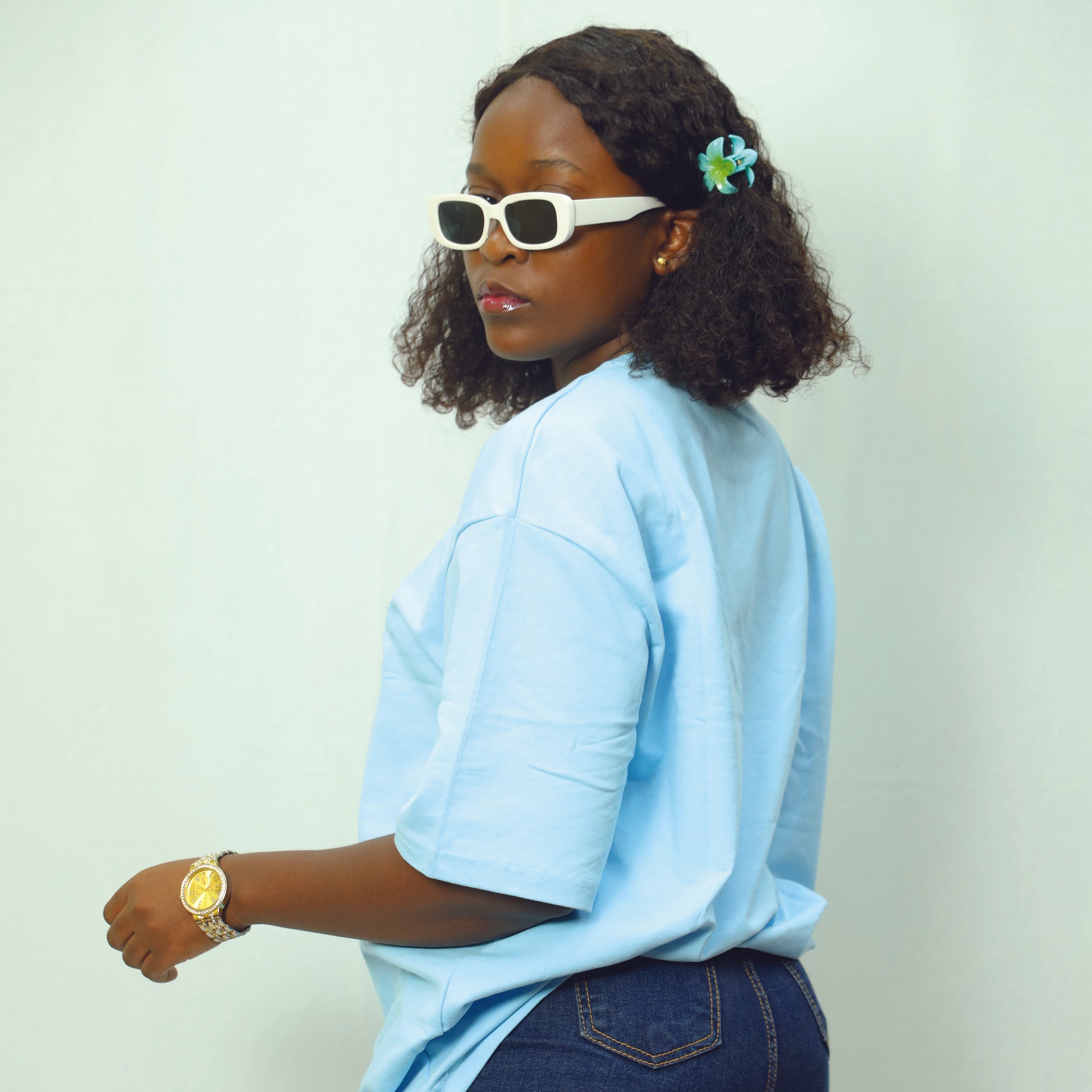 Sindrip Signature Oversized Tee – Glacier Blue