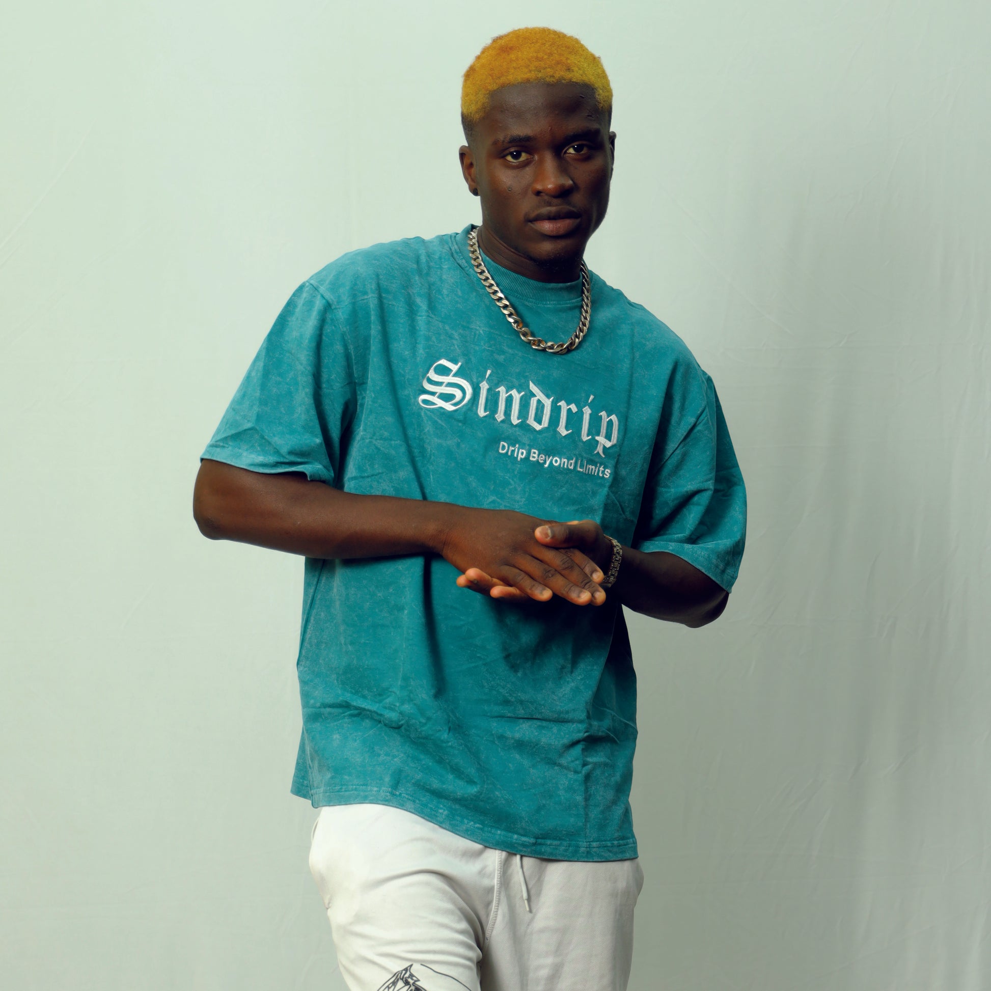 Sindrip Signature Oversized Tee – Ocean Jade Wash