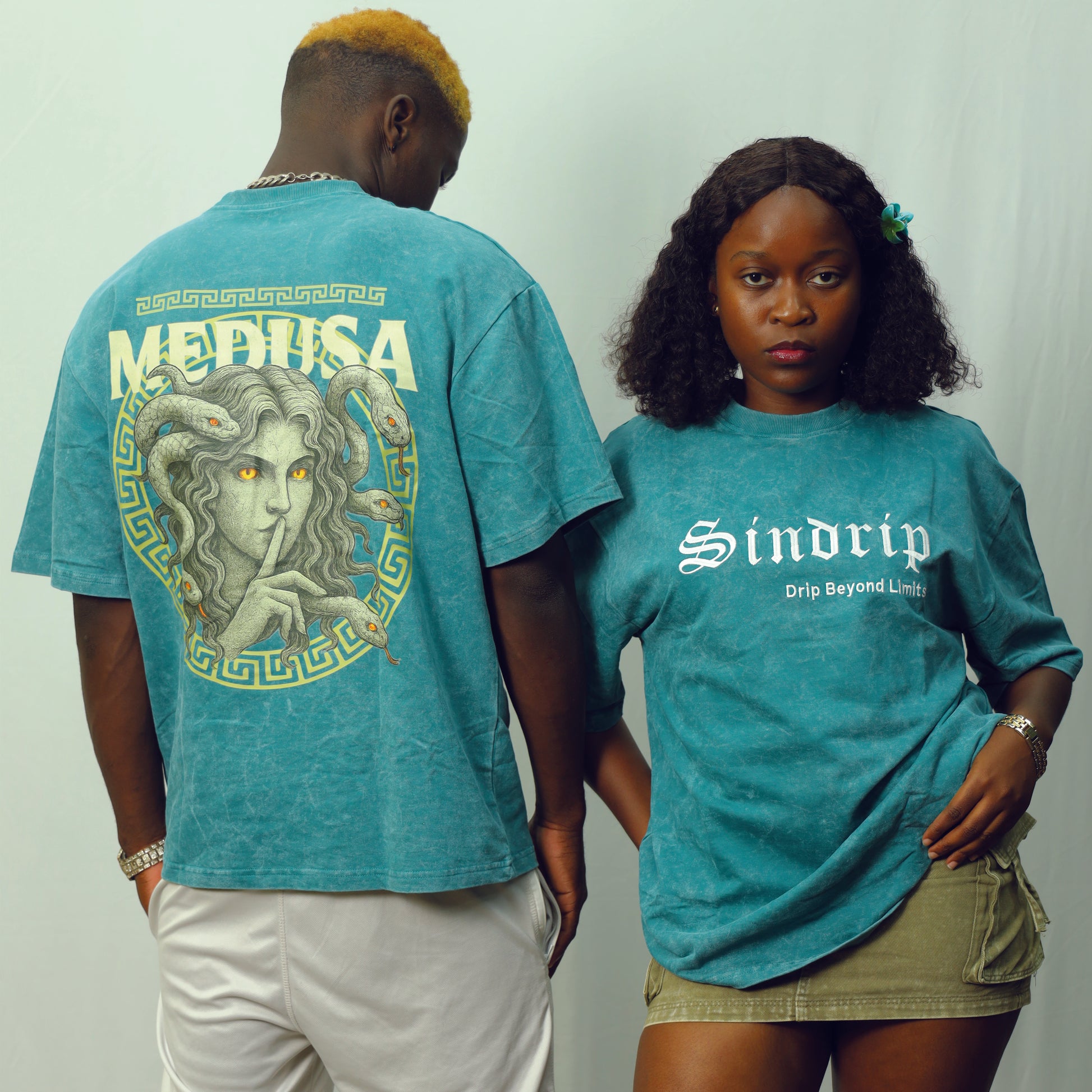 Sindrip Signature Oversized Tee – Ocean Jade Wash