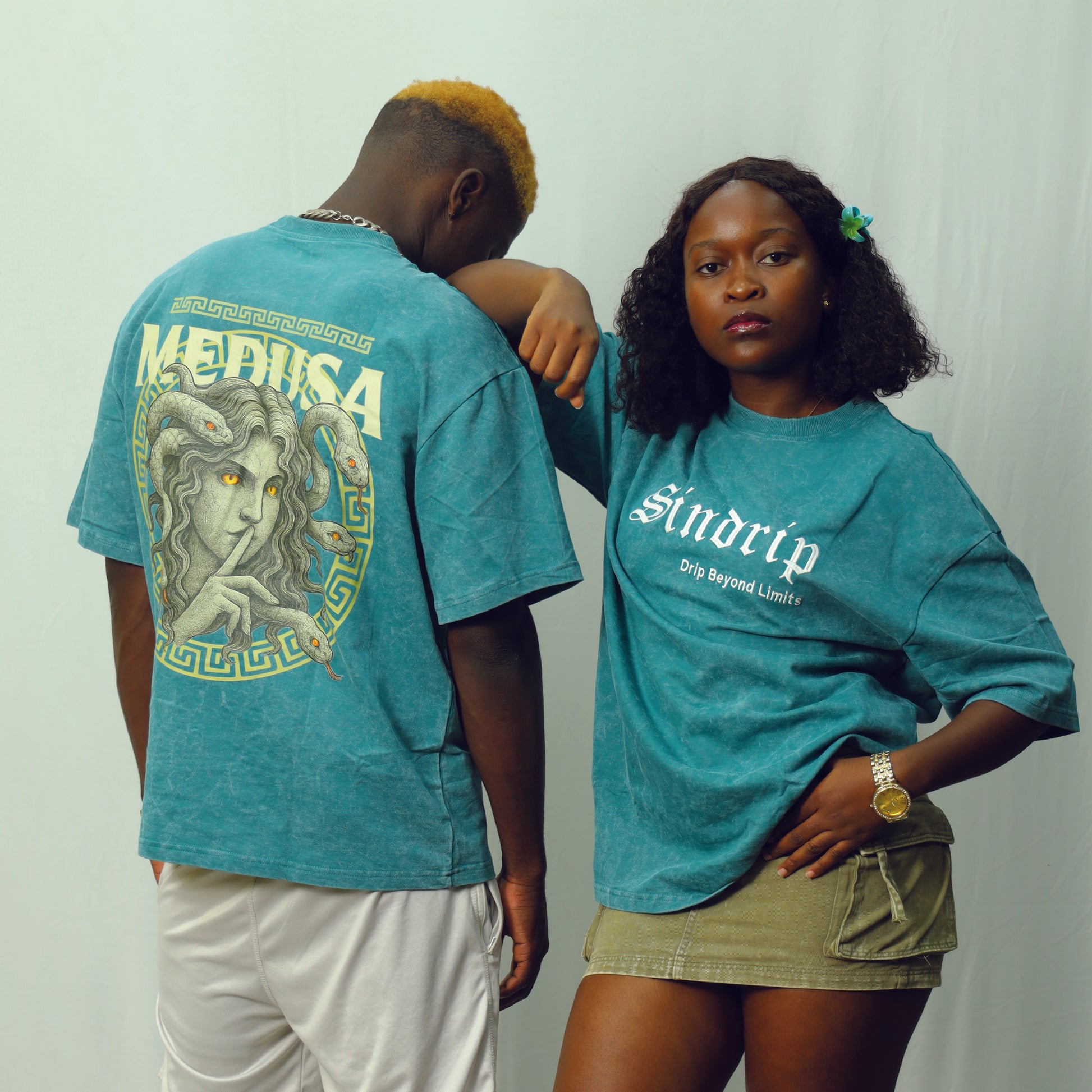 Sindrip Signature Oversized Tee – Ocean Jade Wash
