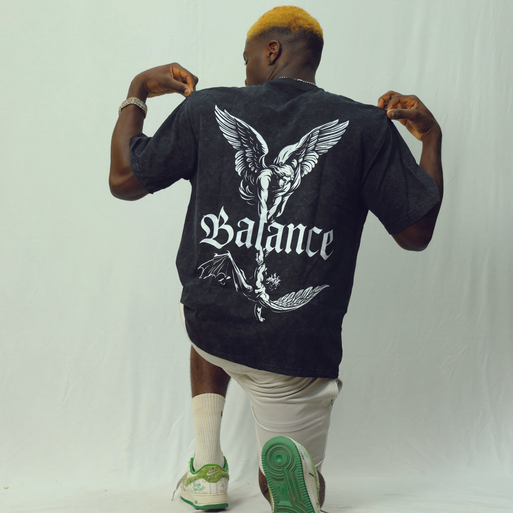Sindrip Signature Oversized Tee – Black Acid Wash